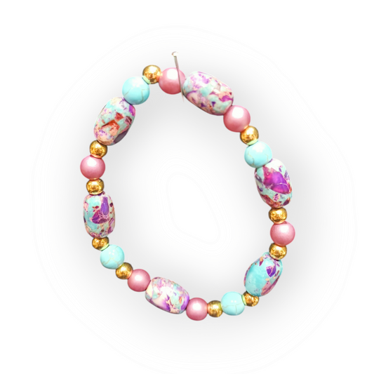 Armband roze blauw paars